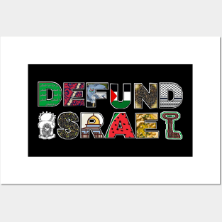 Defund Israel - Palestine Symbols - Back Posters and Art